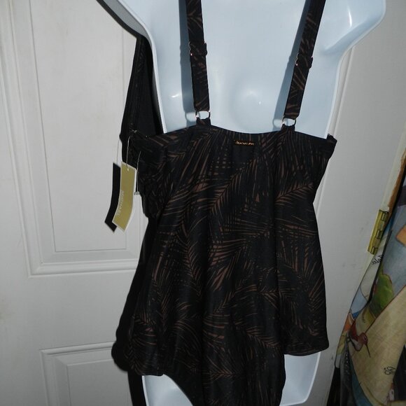 MICHAEL Kors Plus Size 18 Deep 1-Pc Swimsuit Abstract Palm🆕📦⌚🏃🏻💨⚡🚚 - Picture 8 of 16